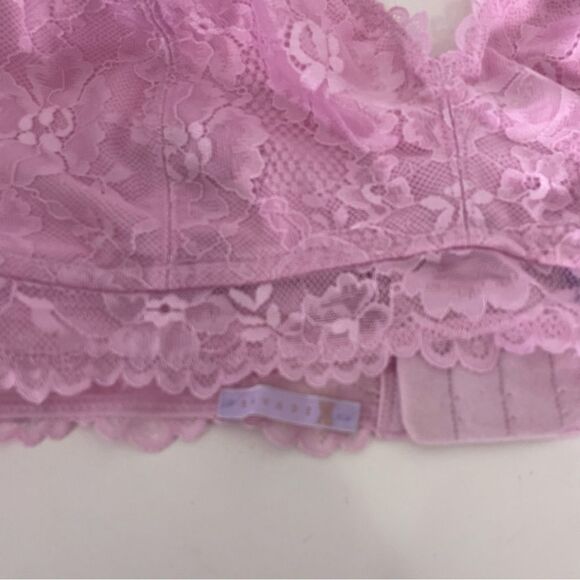 Savage X Fenty Light Pink Lace Unlined Bralette Bra - Picture 6 of 7